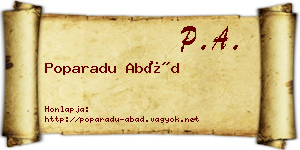 Poparadu Abád névjegykártya