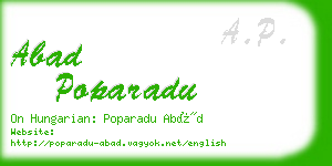 abad poparadu business card